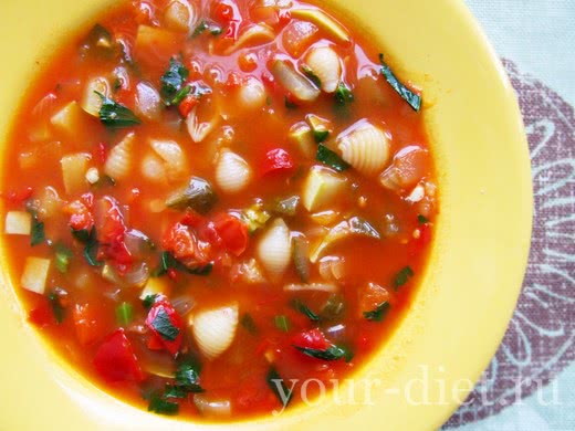 Острый суп из овощей